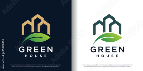 green city logo design vector with modern style premium vector
