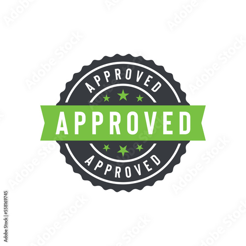Approved Seal Emblem Ribbon Vector Template