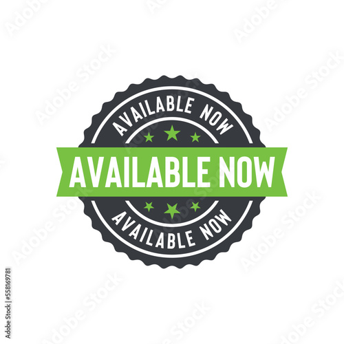 Available Now Seal Emblem Ribbon Vector Template