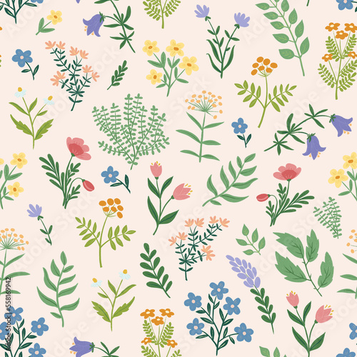 Mille fleurs seamless pattern. Great design for any purposes.