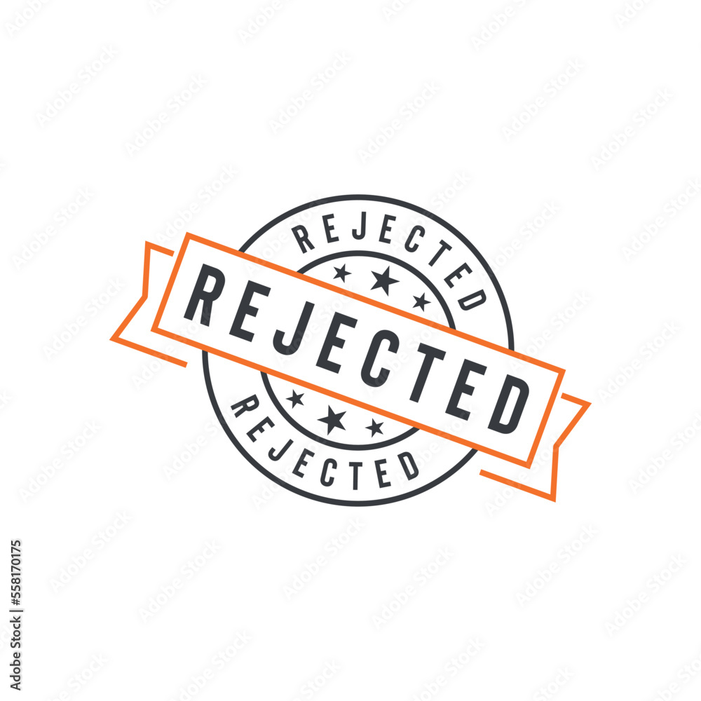 Rejected Seal Emblem Ribbon Vector Template Rejected Seal Emblem Ribbon Vector Template