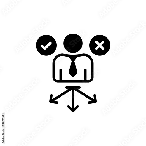 Decision icon in vector. Logotype