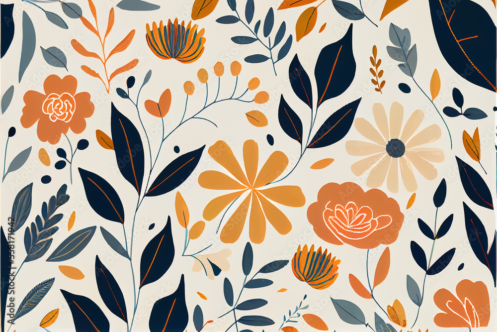 Floral Pattern abstract minimalist 