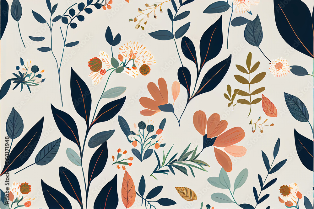 Floral Pattern abstract minimalist Floral Pattern abstract minimalist