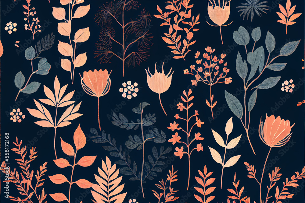 Floral Pattern abstract minimalist Floral Pattern abstract minimalist