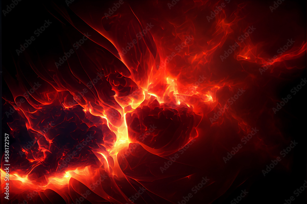 abstract red fire explosions background. generative ai