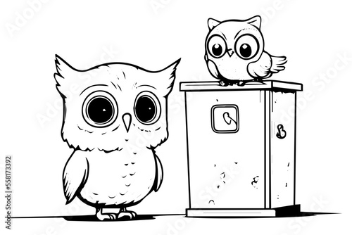 Coloring page for children with cute Animals