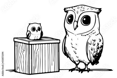 Coloring page for children with cute Animals