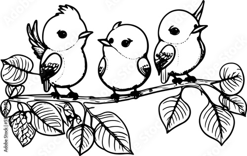 Coloring page for children with cute Animals