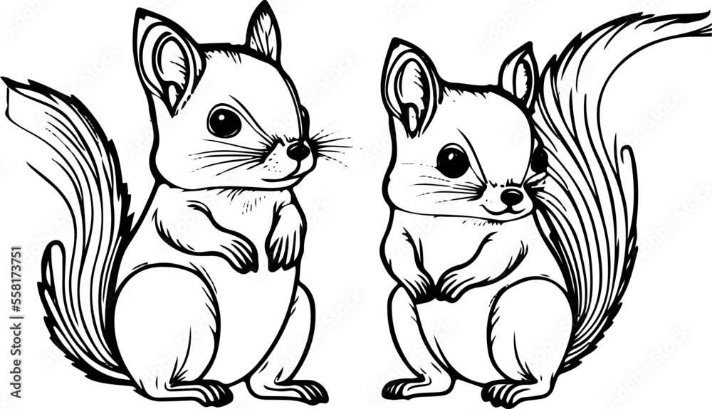 Obraz premium Coloring page for children with cute Animals