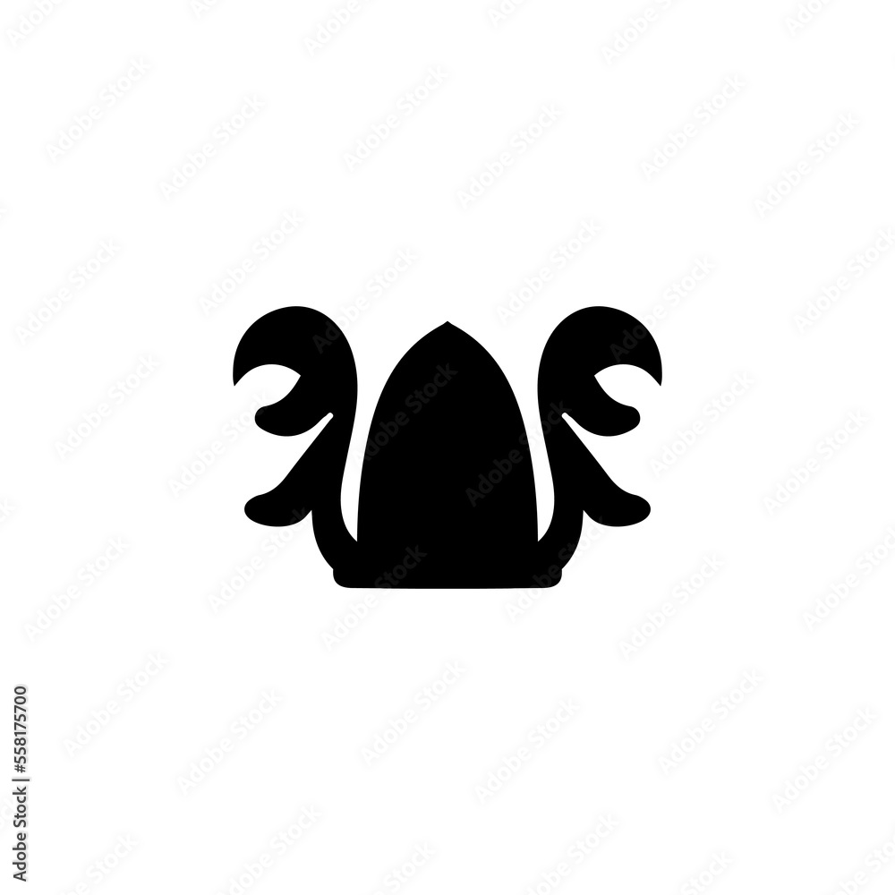 Wiking hat icon. Simple style Wiking theme poster background symbol. Wiking hat logo design element. Wiking hat t-shirt printing. Vector for sticker. Wiking hat icon. Simple style Wiking theme poster background symbol. Wiking hat logo design element. Wiking hat t-shirt printing. Vector for sticker.