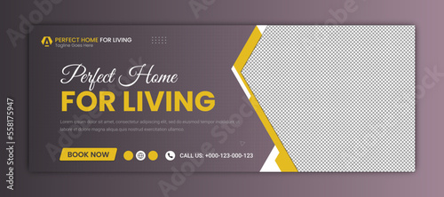 Dream home for sale real estate facebook timeline cover template