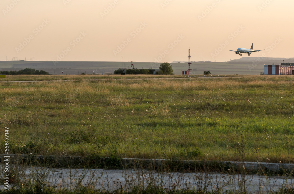 custom made wallpaper toronto digitalArriving flight at the airport.