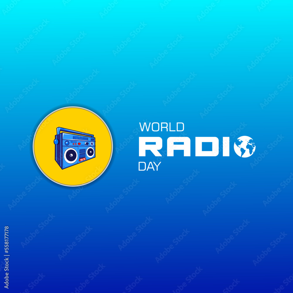 World radio day (February 13th). Minimalist poster design for social media post. World radio day (February 13th). Minimalist poster design for social media post.