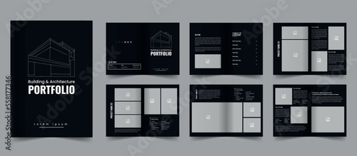 Architecture Portfolio Template and Building Technology, interior portfolio design.