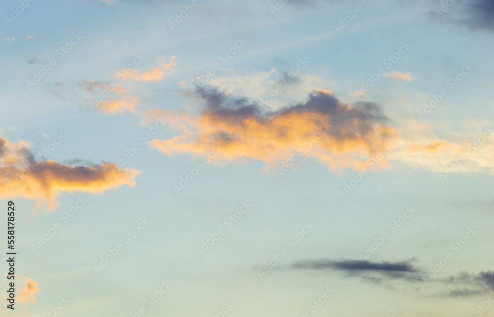Cloudscape at dawn with nice orange and blue colors and gradients Cloudscape at dawn with nice orange and blue colors and gradients