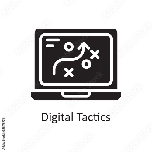 Digital Tactics Vector Solid Icon Design illustration. Business And Data Management Symbol on White background EPS 10 File