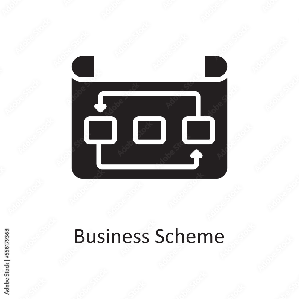 Business Scheme Vector Solid Icon Design illustration. Business And Data Management Symbol on White background EPS 10 File Business Scheme Vector Solid Icon Design illustration. Business And Data Management Symbol on White background EPS 10 File