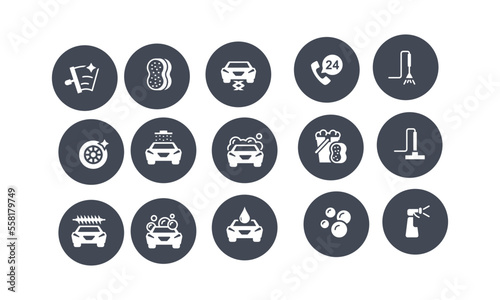 car wash simple icons vector design pack