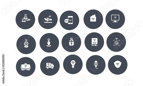 Internet of things icons set vector design. Simple isolated concept Web pack