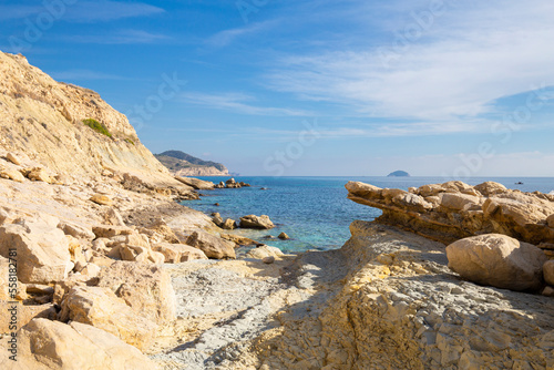 Close-up on rocks, bays, clear sea - natural background, Spain, Costa Blanca © Ирина Селина