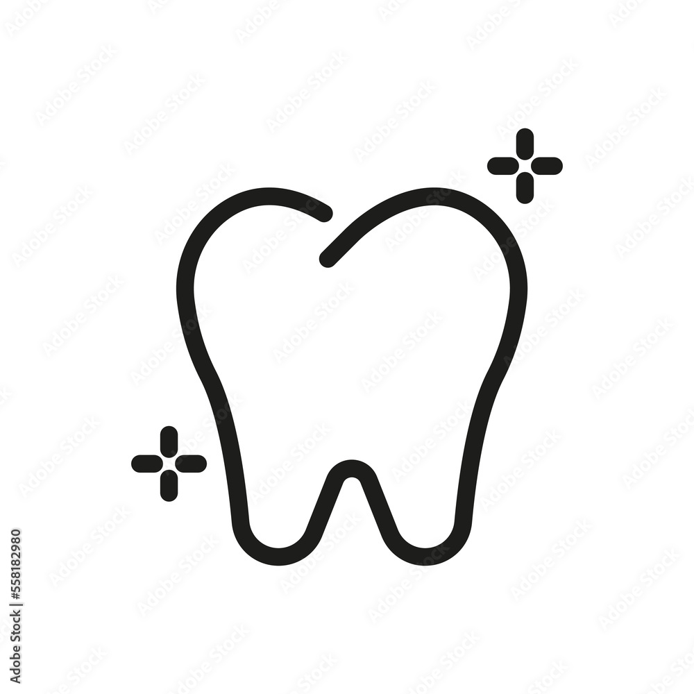 Tooth icon. Dental clinic logo. Clean teeth Tooth icon. Dental clinic logo. Clean teeth