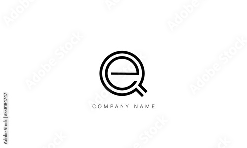 EQ, QE Abstract Letters Logo Monogram