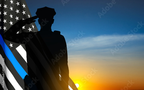 Thin Blue Line. National Law Enforcement Appreciation Day. EPS10 vector