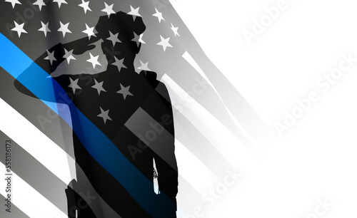 Thin Blue Line. National Law Enforcement Appreciation Day. EPS10 vector