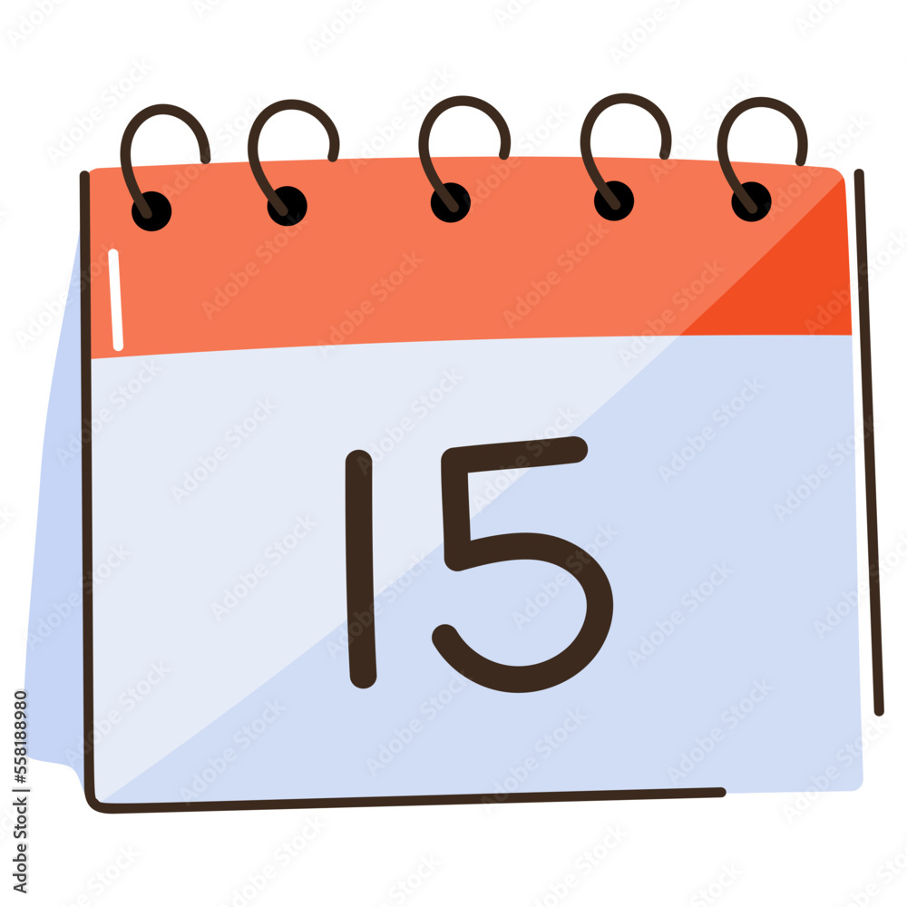 A trendy flat doodle icon of date A trendy flat doodle icon of date