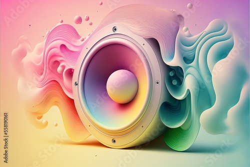 Abstract speakers in colorful design. Generative AI