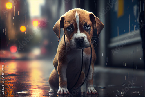 abandoned sad puppy in the ...