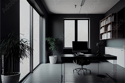 Minimal modern office inter...