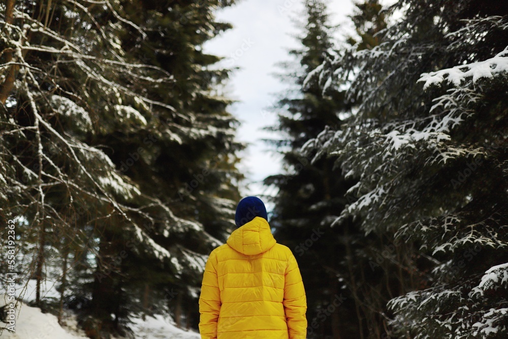 Fototapeta premium Mężczyzna w górach