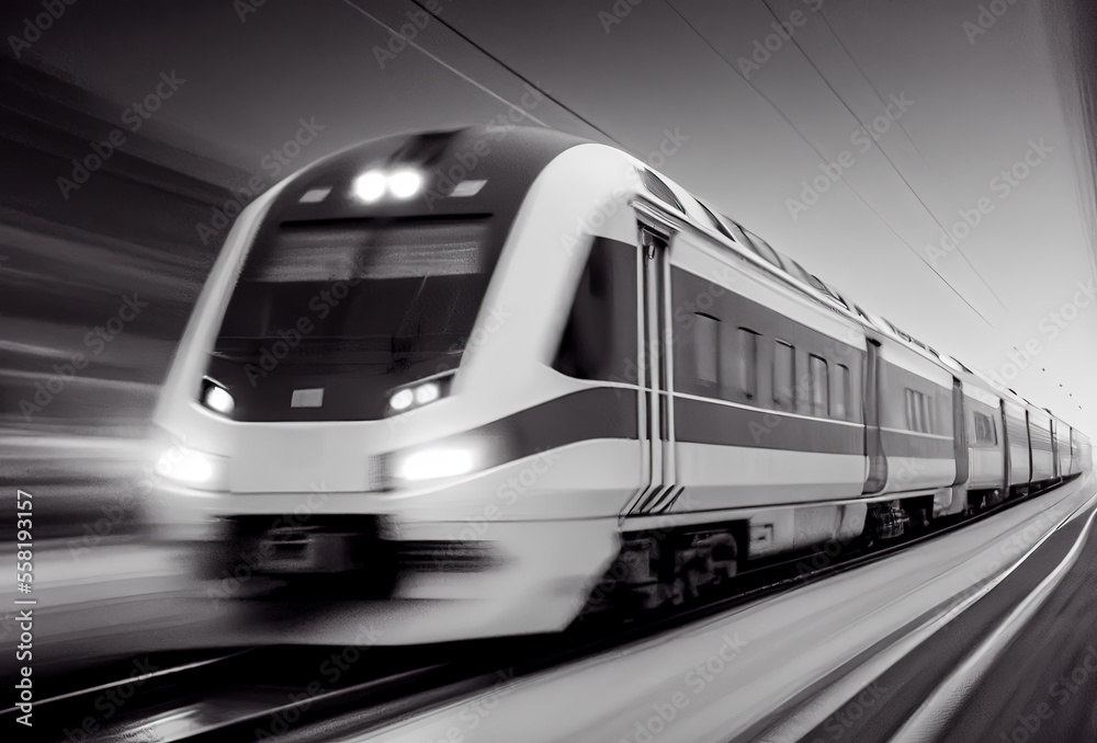 Naklejka premium subway train in motion,train in motion blur