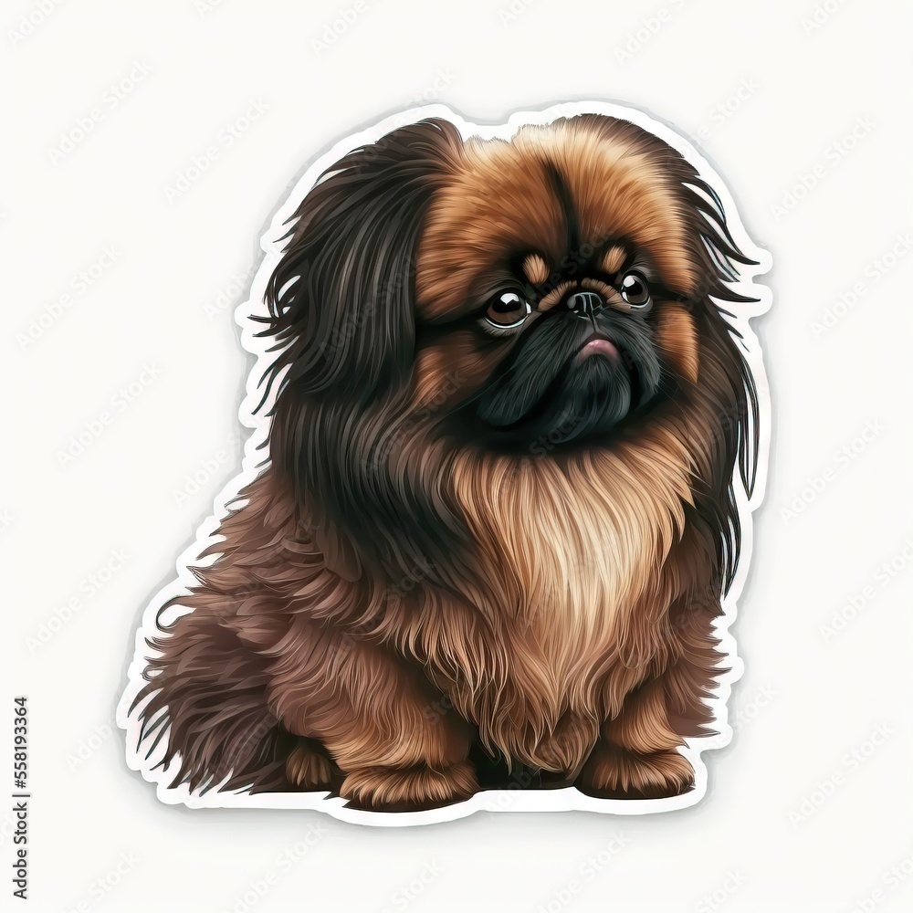 a brown and black dog with a sad look on it's face, sitting on a white ...