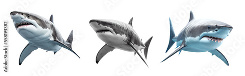shark isolated on white AI generative © I LOVE PNG