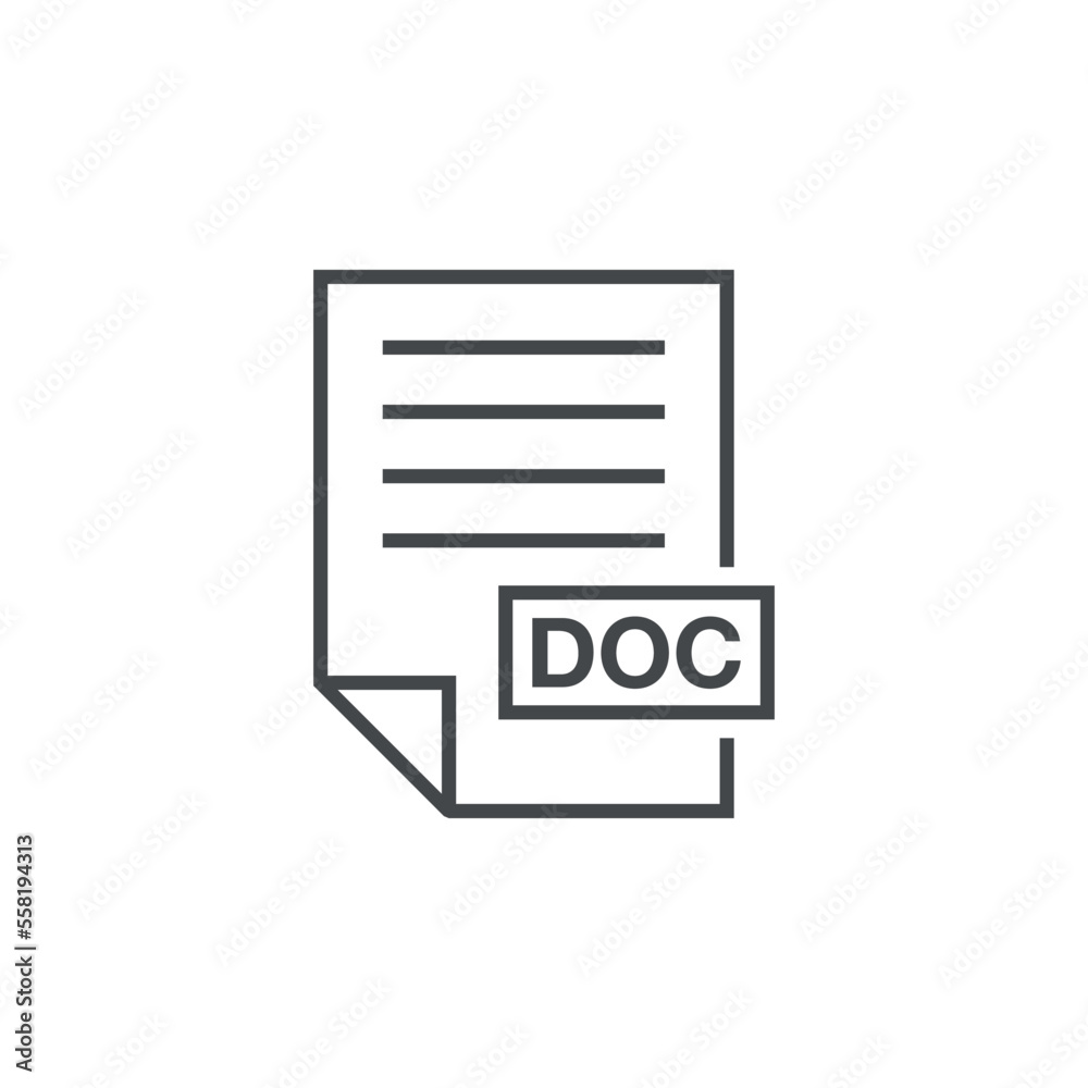 DOC Document Download Icon Vector Template DOC Document Download Icon Vector Template