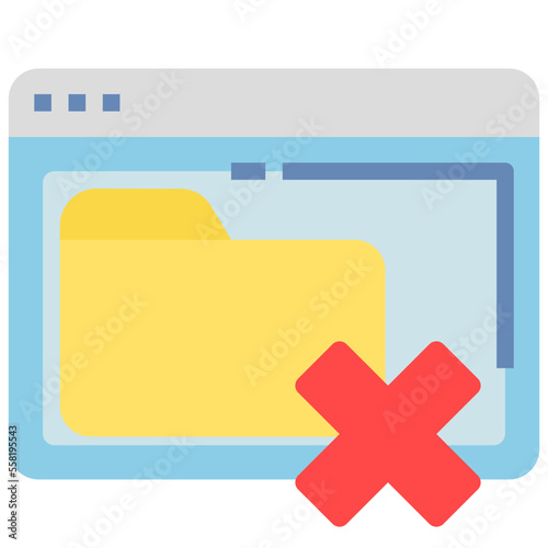 Delete folder browser interface icon