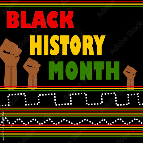 Vector illustration of Black history Month or African American History Month celebrated in February in the United States and Canada, Template for background, banner, card, poster.