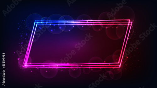 Neon frame with shining effects and sparkles