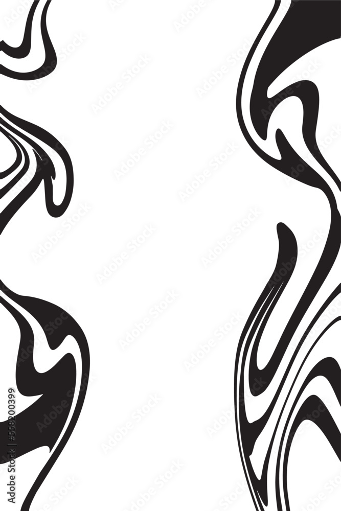 Hand drawn abstract borders for brochures, posters or invitations. Liquid marble texture, isolated vector illustration Hand drawn abstract borders for brochures, posters or invitations. Liquid marble texture, isolated vector illustration