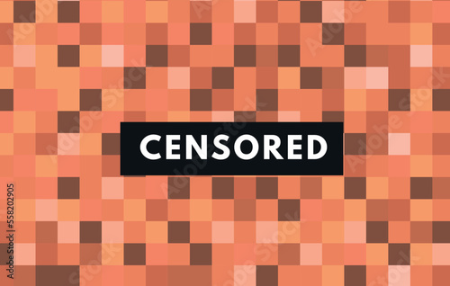 Censor blur effect texture isolated. Blurry pixel color censorship element, naked pixel blur. Vector nude skin censor pattern