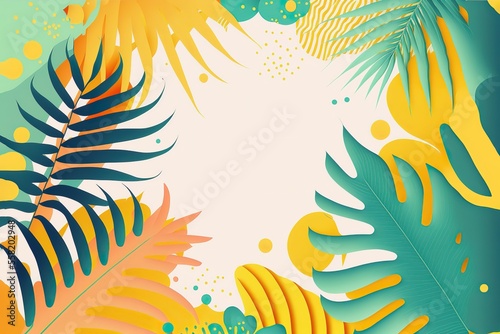 Hello summer abstract background, summer sale banner, poster design. Vector illustration stock illustration Summer, Party - Social Event, Fun, Pattern, Frame - Border