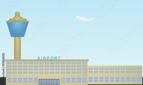 Airport building terminal. vector illustration