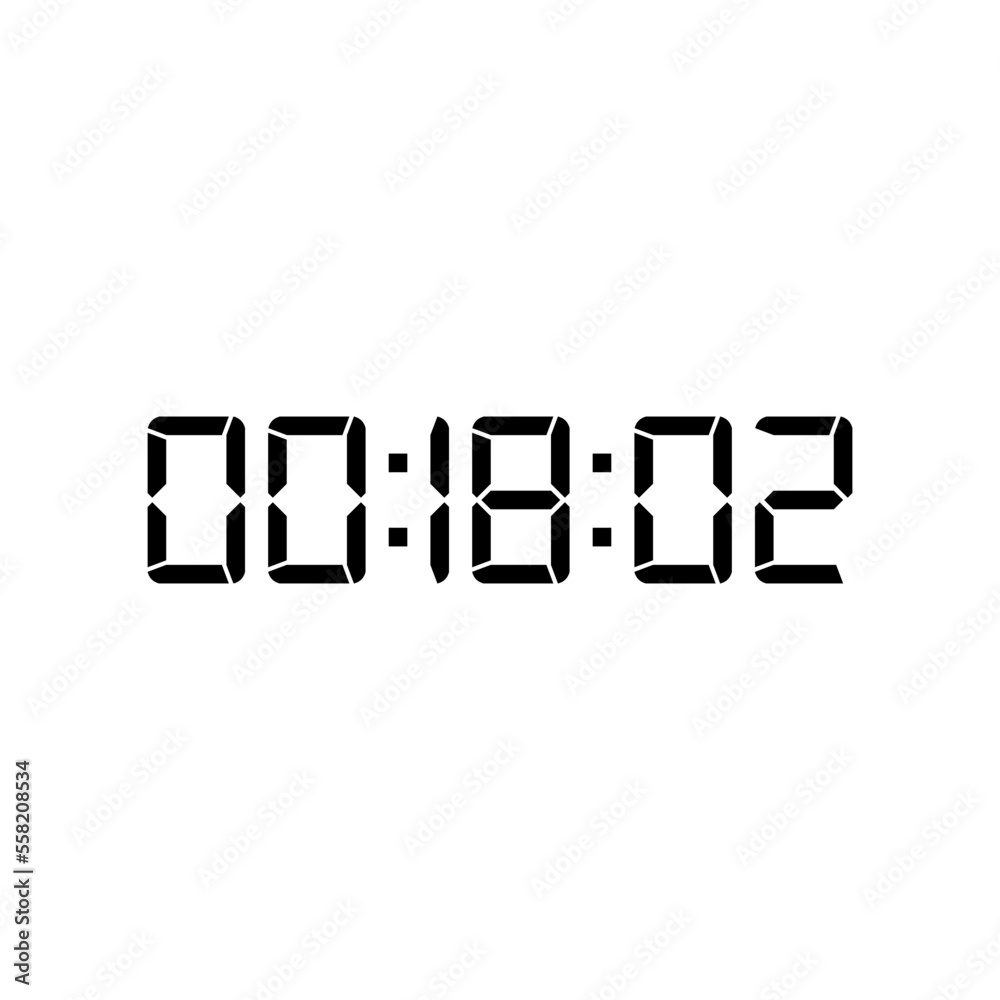 Digital clock icon vector design illustration. Digital clock icon vector design illustration.
