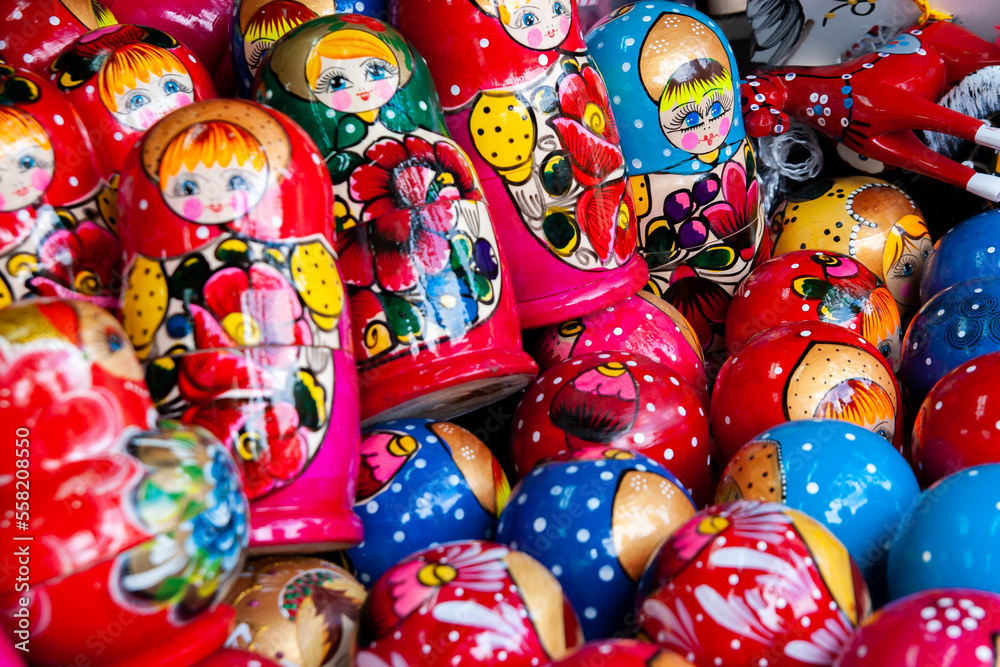 Colorful matryoshka dolls