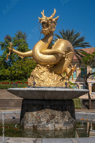 Hai Leng Ong Statue Golden Dragon Monument in Phuket Town