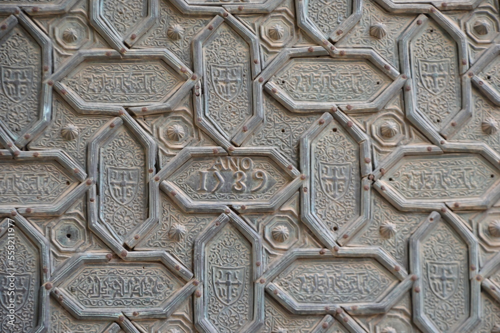 Monumental door detail in the historic of Cordoba Spain Monumental door detail in the historic of Cordoba Spain