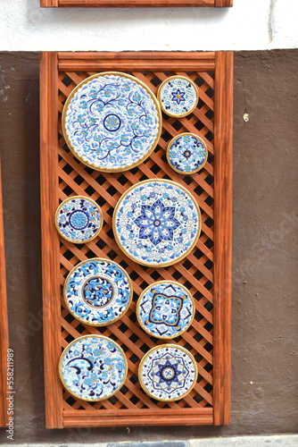Ceramic souvenirs magnets for sale in Cordoba, Spain.